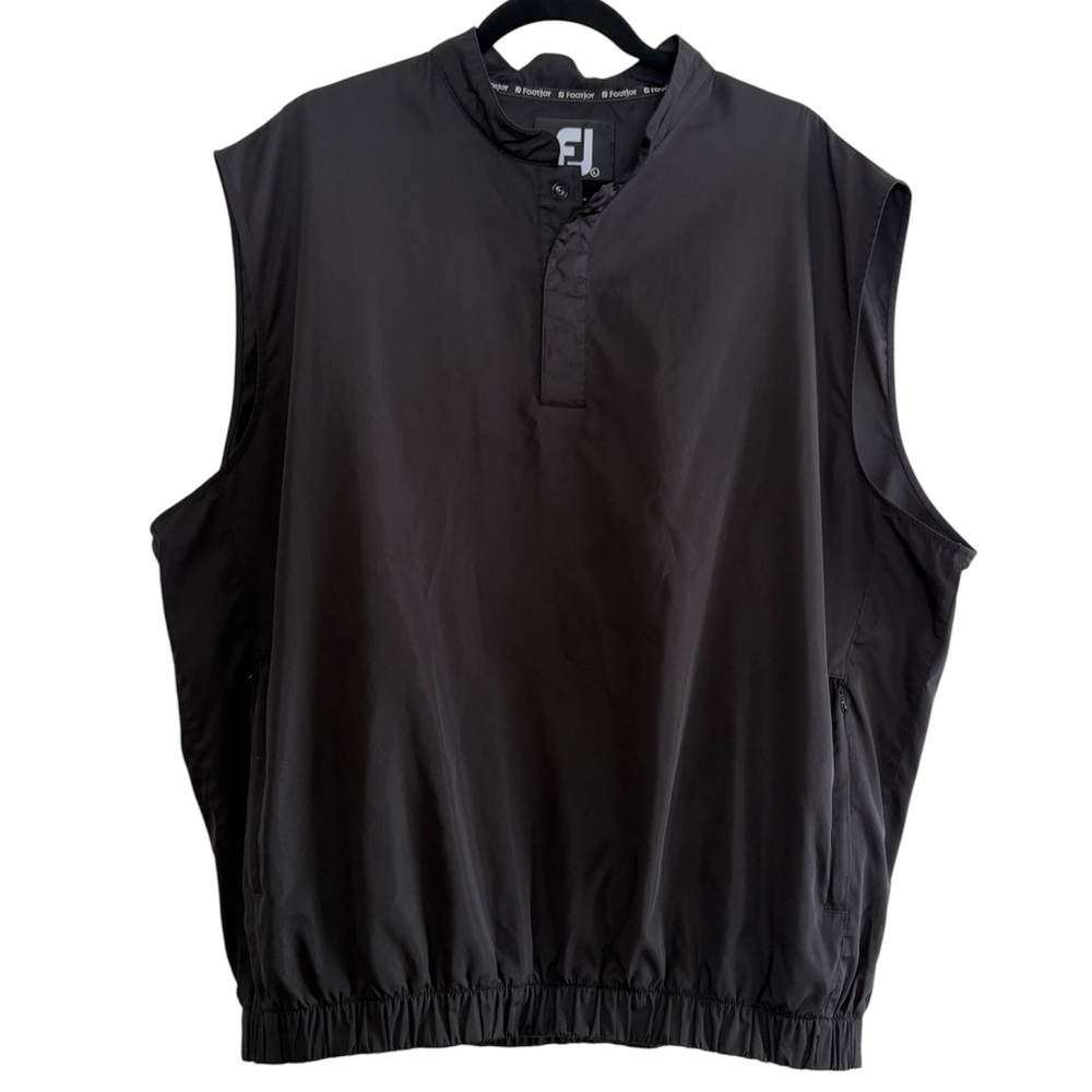 FootJoy WindShirt Vest Black 1/4 Snap Golf Performance Jacket Sports Gorpcore L